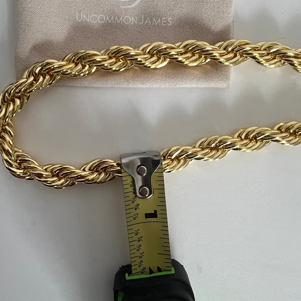 NWOT Uncommon James On Board Necklace Gold Twisted Rope Chain Chunky Statement - Picture 6 of 9